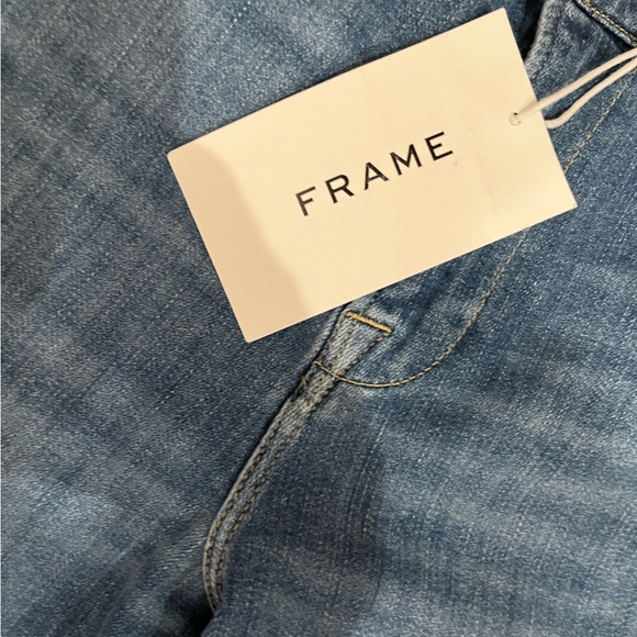 NWT Frame Denim Le Easy Flare Jeans Undone Hem Drizzle 30 - Picture 4 of 8